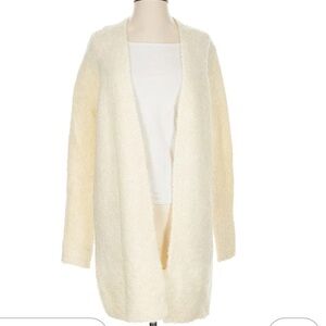 Theory Cream Open-Front Cardigan